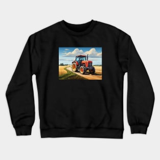 Tractor Truck Trucking Country Road Agriculture Vintage Crewneck Sweatshirt